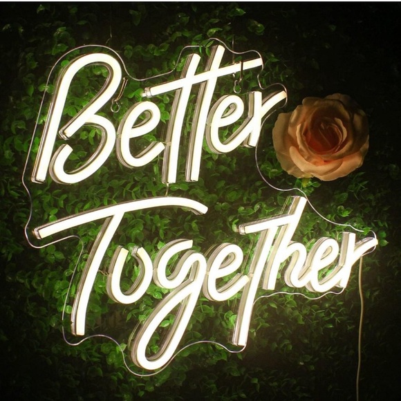 Better Together Neon Sign Wedding Anniversary Dating Couple Bedroom Wall Light